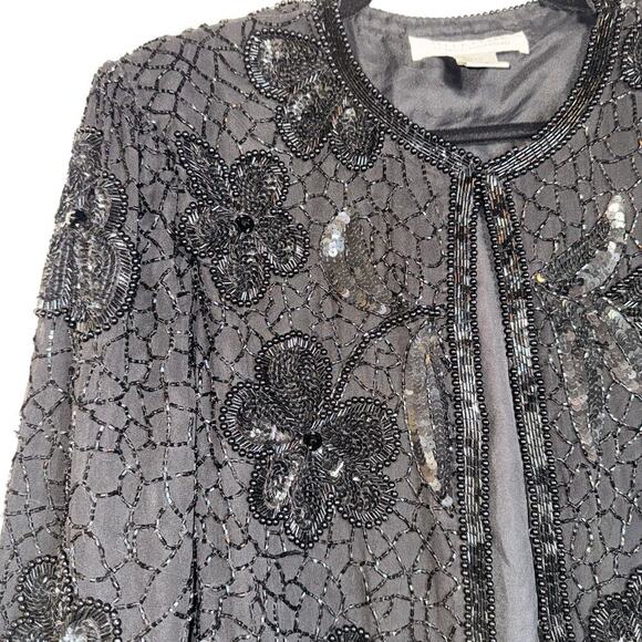 Vintage‎ Niteline Della Roufogali Silk Beaded Evening Jacket Glam Party Formal - Picture 9 of 16